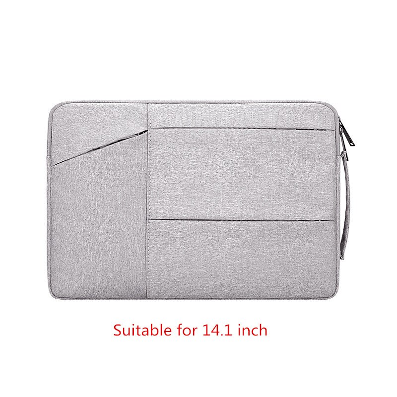 Portable Laptop Bag Woman Universal Briefcase Men Lightweight Liner Package Travel Ipad Phone Document Pouch Accessories Supplie: Gray 14.1 inch