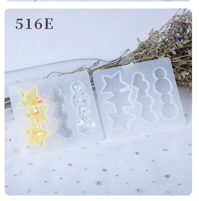 DIY Hairpin Resin Mold Crystal Epoxy Hairpin Silicone Mold Handmade Head Flower Hairpin Pendant Earring Mold: 516E