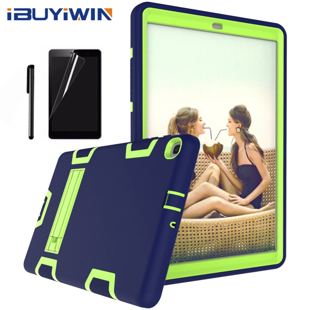 Silicone Case for Samsung Galaxy Tab A 10.1 SM-T510 SM-T515 Tablet Funda Shockproof Cover for Kids+Screen Film+Pen