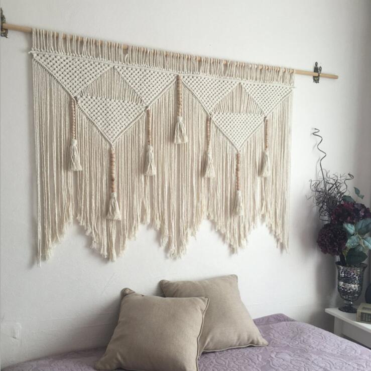 Macrame vävt vägg hängande bohemiskt rum gobeläng konst vacker lägenhet sovsal bröllop dekoration