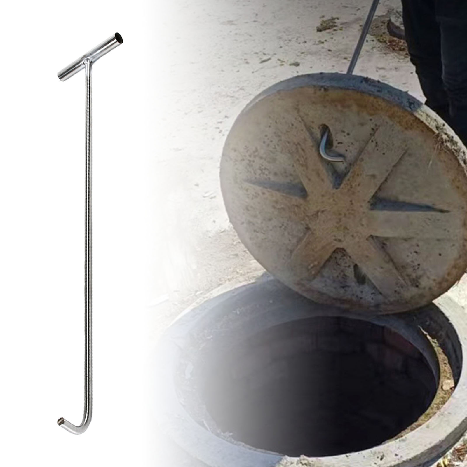 Puthaak Gereedschap Veelzijdige Lifter Riool Staal Duurzaam Goed Deksel Haak Open Putdeksel Rollende Deuren Lifting Utility Tool