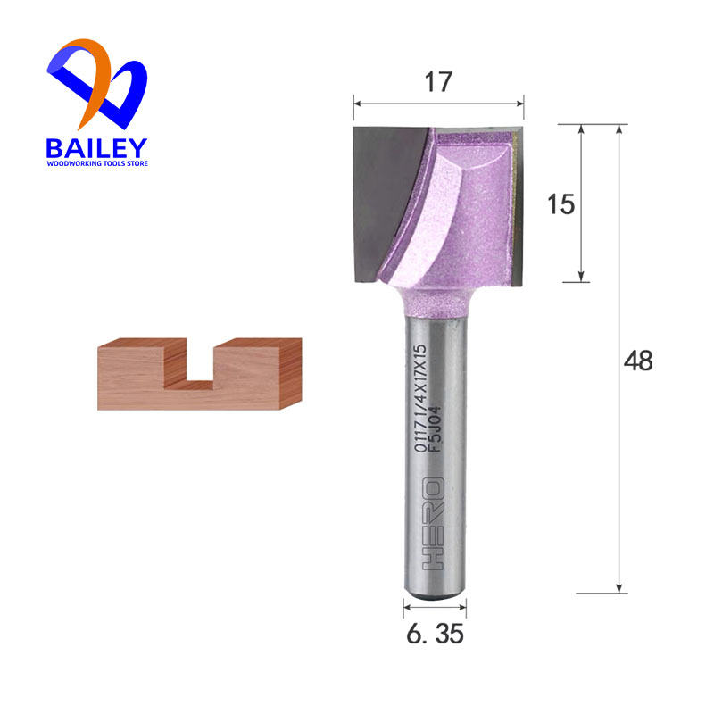 BAILEY 1PC Reinigung Boden Router bisschen Gravur Holzbearbeitung Werkzeug Ende Fräser CNC für Holz Verarbeitung Maschine: dunkel Grau