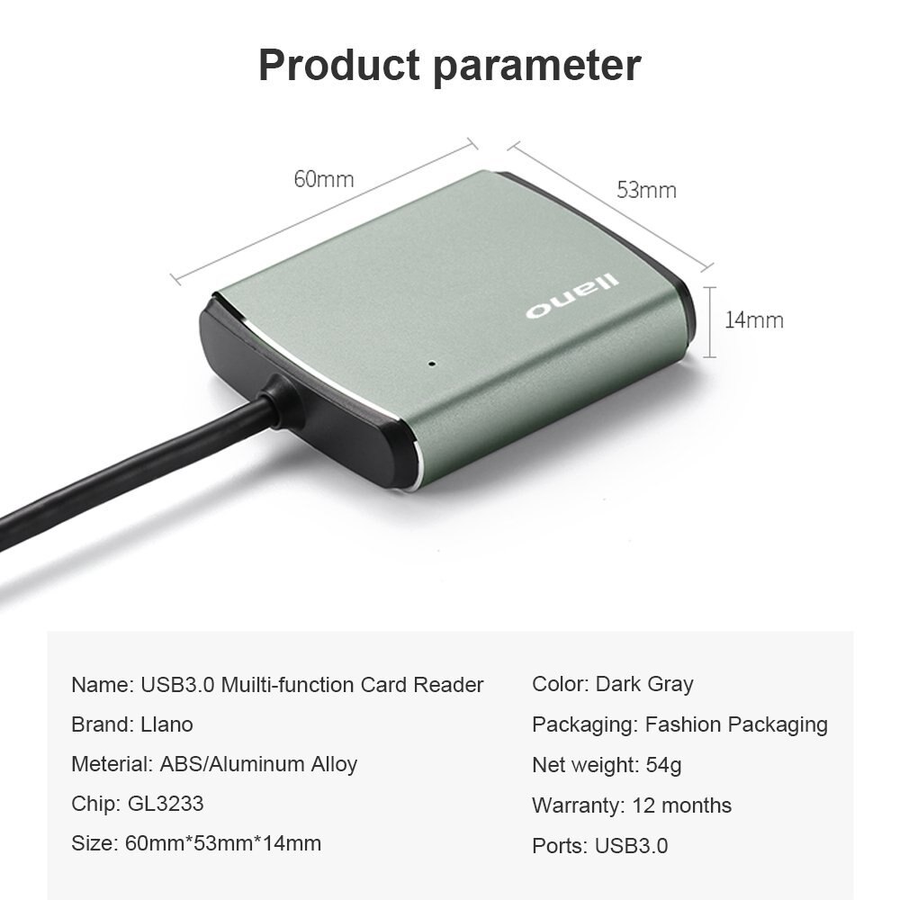 Llano 4 in 1 USB 3.0 Kaartlezer Flash Multi Memory Card Reader voor TF/SD/MS /CF 4 Kaart Lezen micro SD usb flash card