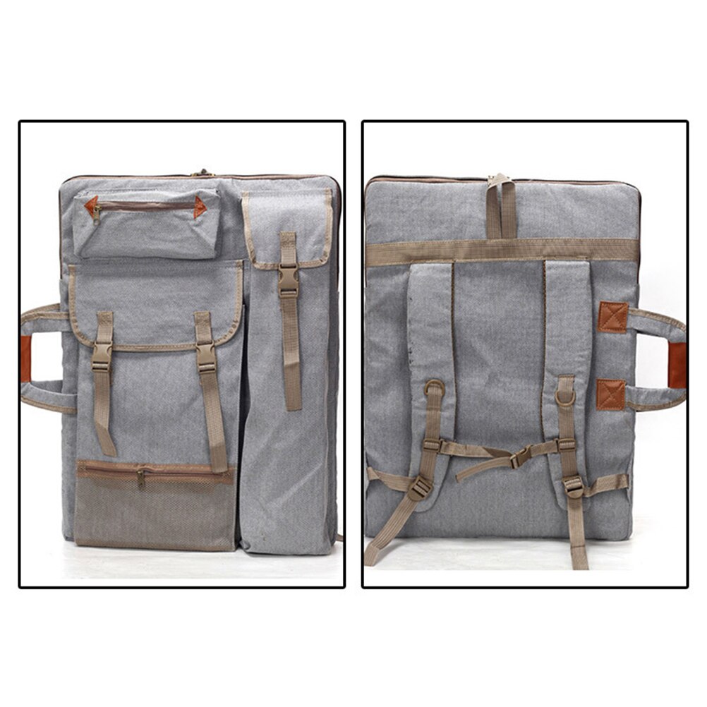 1 ud. De bolso de portafolio artístico, mochila de dibujo, bolso de mano, bolso de hombro con cremallera, correas de hombro, bolsos laterales para artista pintor
