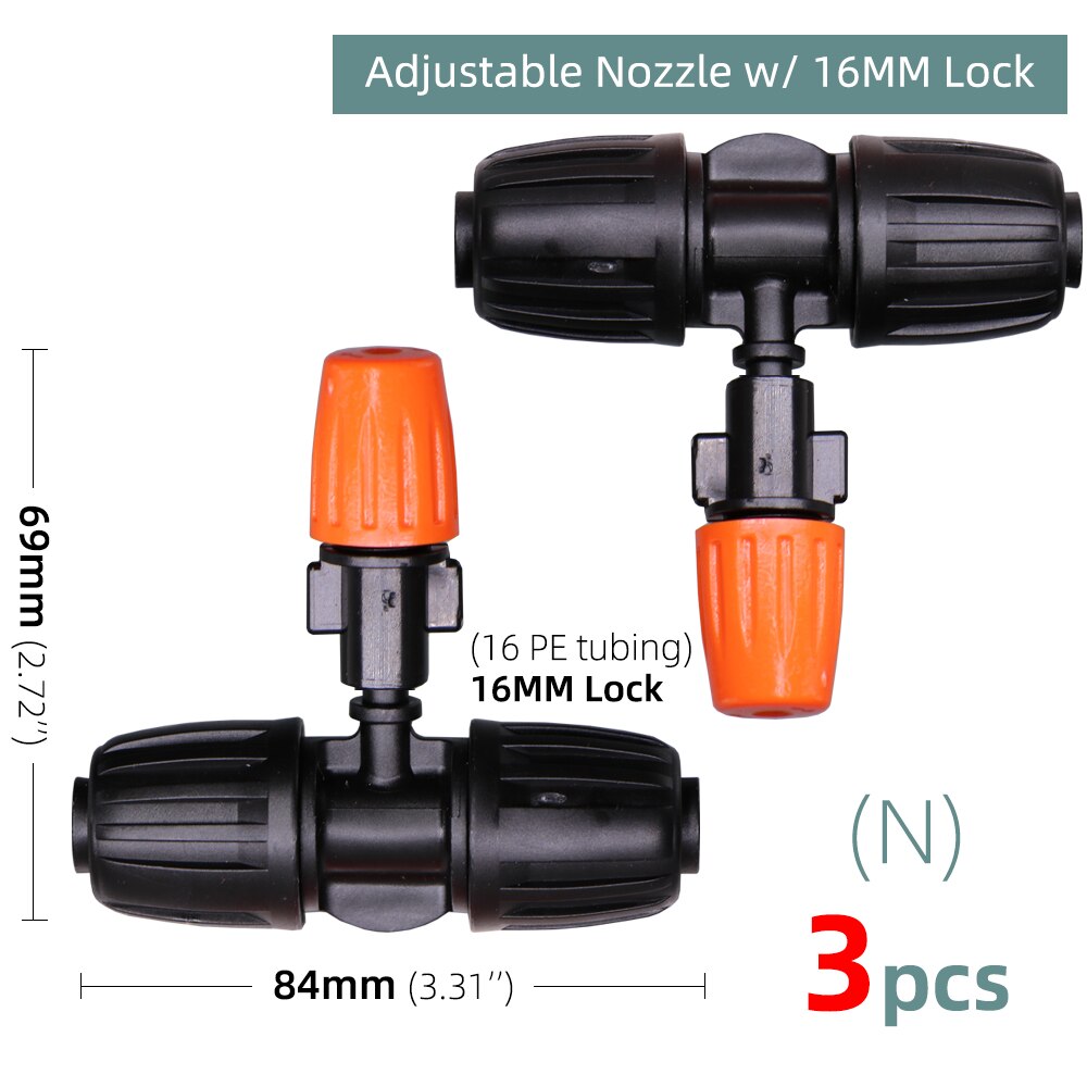 Aspersores atomizadores de pulverización para jardín, sistema de riego por goteo con conectores, boquilla de goteo de 1/4 &quot;y 3/8&quot;: N