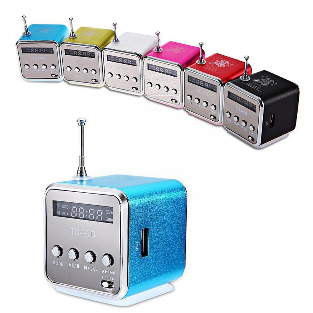 Tragbares mini-td- -v26- digitalradio mit lautsprecher, zweikanal-lautsprecherkarte, stereo-sd/tf-disk, u/micro  n9 x 3