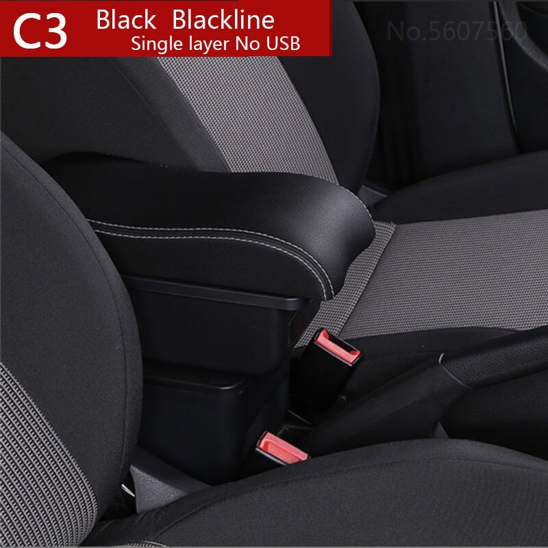 For VW Golf 6 Armrest box golf 5 Mk6 MK5 jetta 5 Interior special Retrofit parts Car Armrest box Center Storage box: C3 Black NO USB