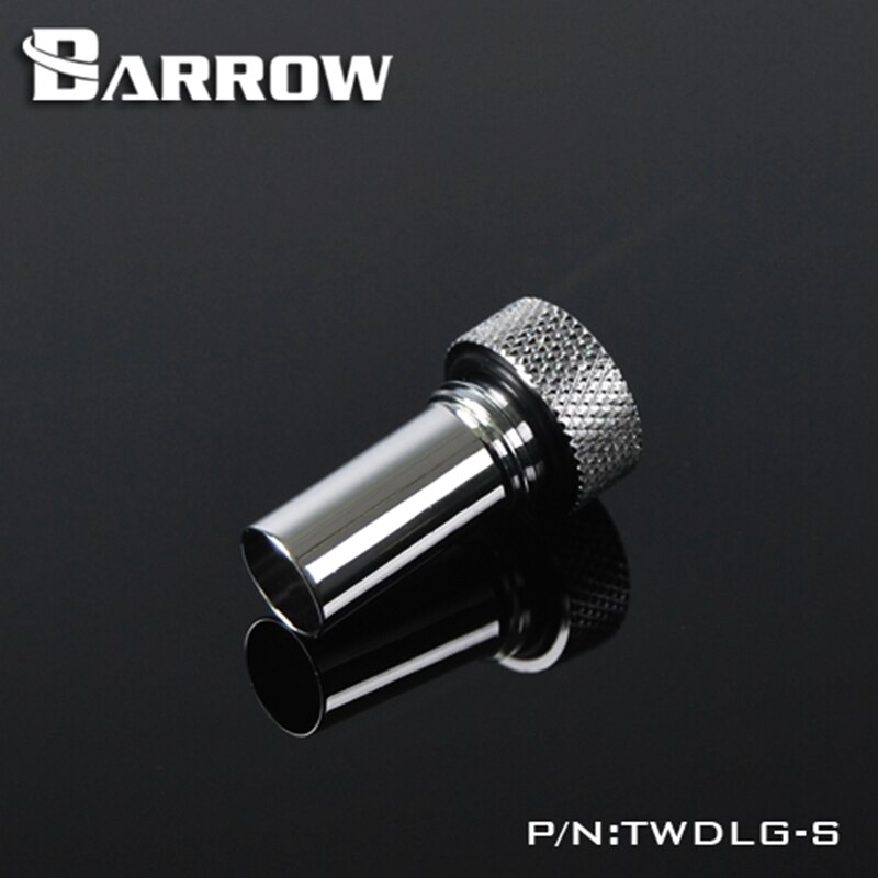 Barrow Zwart/Zilver/Wit Externe Flow Richting Fittinglong Waterkoeling Fitting TWDLG-S: Silver