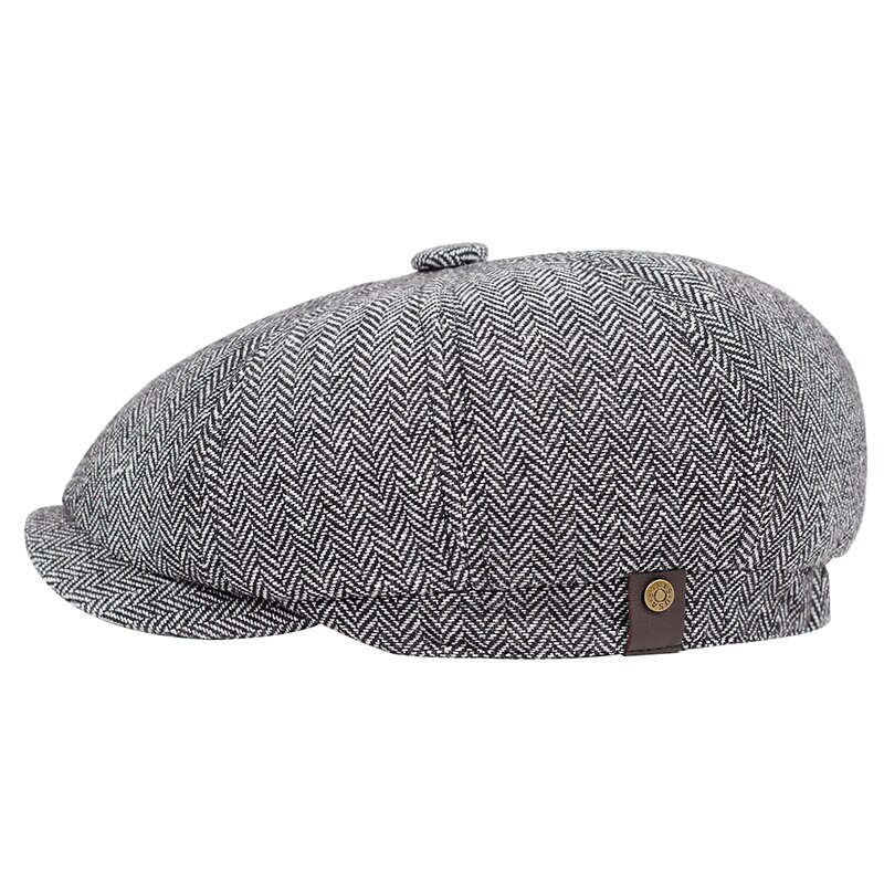 Tweed bomuld 8 styk sort sildeben newboy cap herre klassiske 8- quarter panel style flad caps dame baret hat
