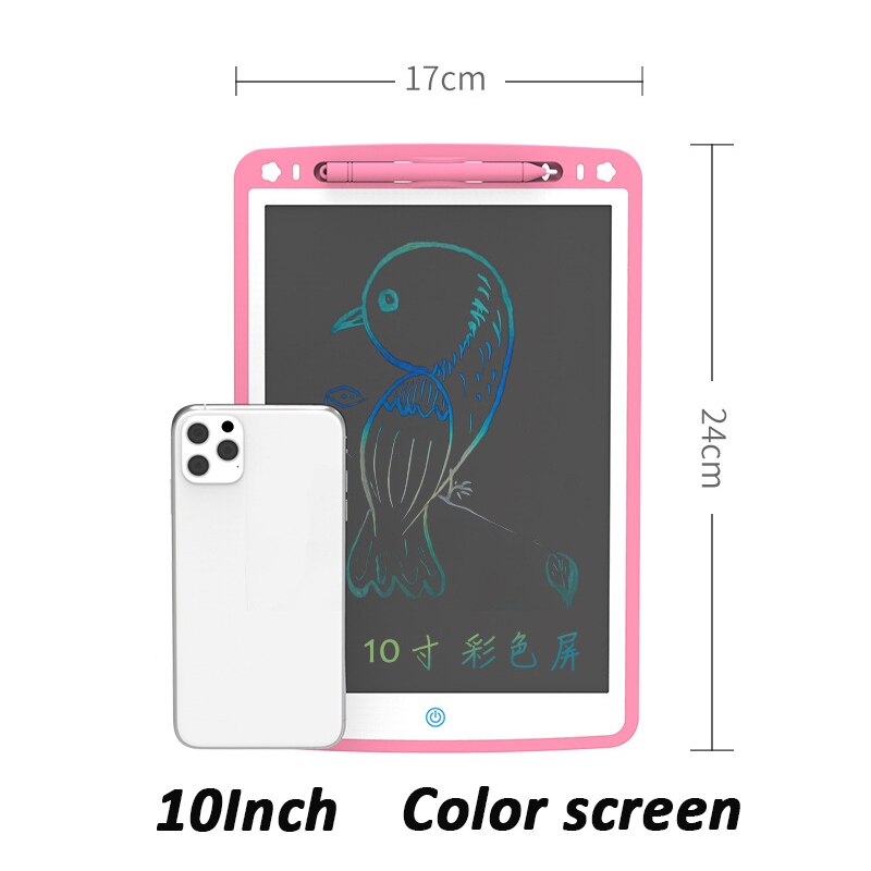 12/10/8.5/6.5 inch LCD Drawing Board Baby Drawing Writing Tablets Kids Early Educational Scratch Painting Toys For Children: 10Inch pink color