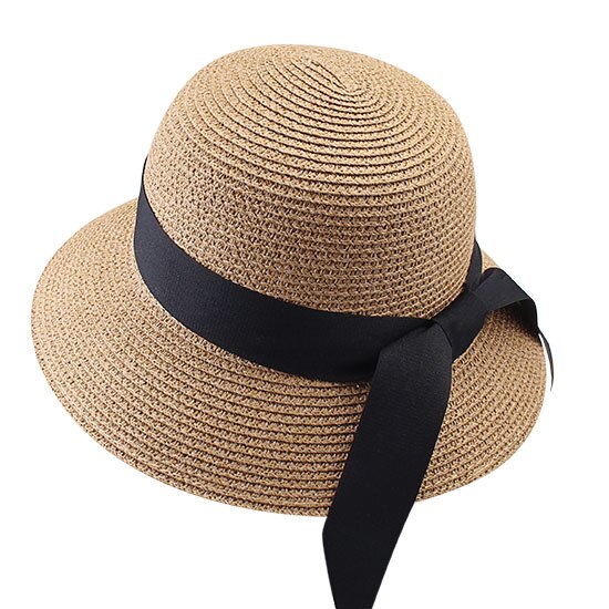 FURTALK summer hat for women straw hat for beach sun hat travel bucket hat panama: Khaki / M