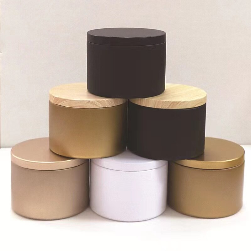 8oz 240ml Round Candle tins Empty Containers scented Candle Jars with lid Bulk for Candle Making Supplies Candy Tea Storage Box