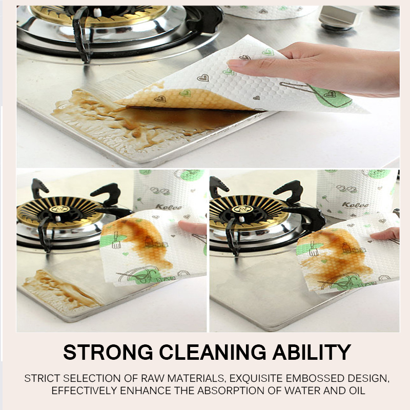 Genanvendeligt engangs køkkenpapir olie-absorberende specielt papirhåndklæde absorberende til olieagtigt papir, der kan vaskes, trykning køkkenpapir