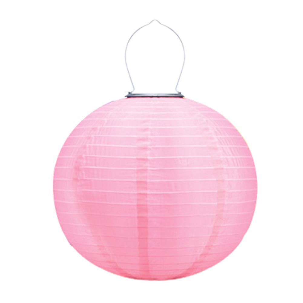 30cm Solar Chinese Style Lantern Hanging Lamp IP44 Waterproof Automatic Charging Outdoor Solar Lantern LED Garden Decor Light: Pink