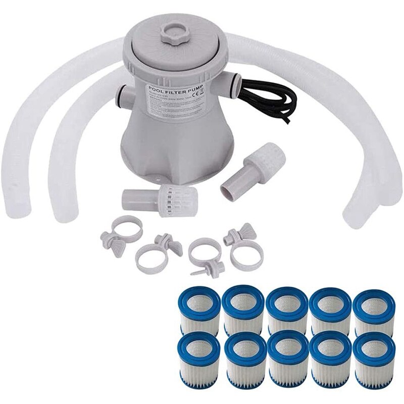 Klar Cartridge Filter Pumpe für Oberirdische Pools,, Schwimmen Pool Filter Pumpe für 100-350GAL Pools Pumpe Eu-stecker: Default Title