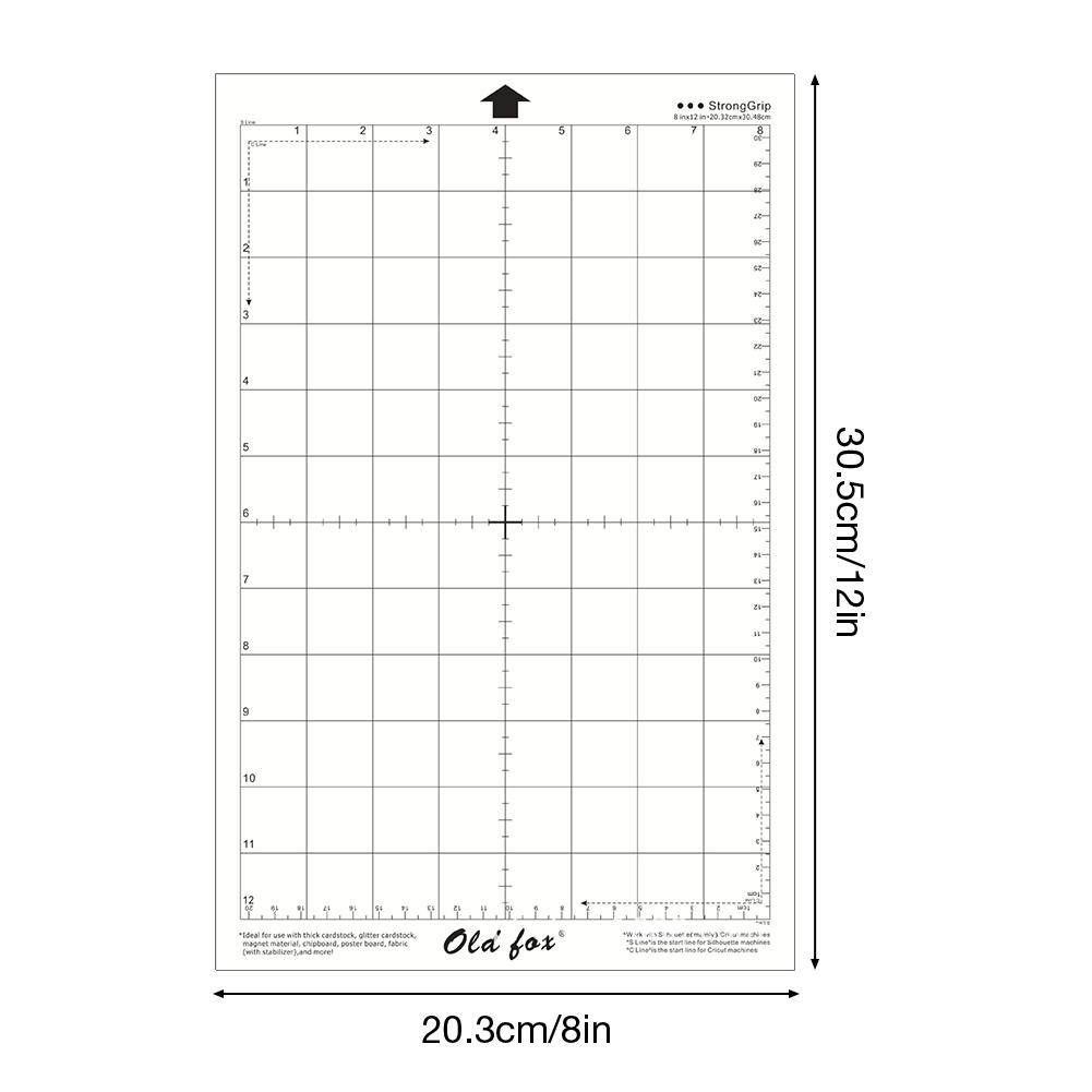 3Pcs Replacement Cutting Mat Transparent Adhesive Mat with Measuring Grid 8 by 12-Inch for Silhouette Cameo Plotter Machine