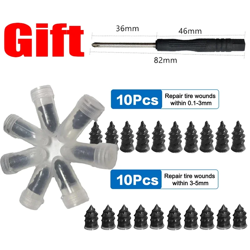 10/20/30 Stuks Vacuüm Band Reparatie Nail Bandenpunctie Schroeven Motorfiets Fitting Set Tubeless Wiel Reparaties lekke banden Kit Patches: Oranje