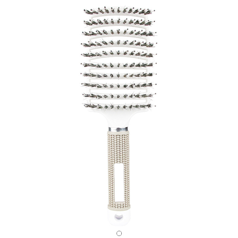 Peigne de Massage du cuir chevelu, brosse à cheveux en poils et en Nylon, brosse à cheveux démêlante humide et bouclée, outils de coiffure pour Salon de coiffure pour femmes: Rouge