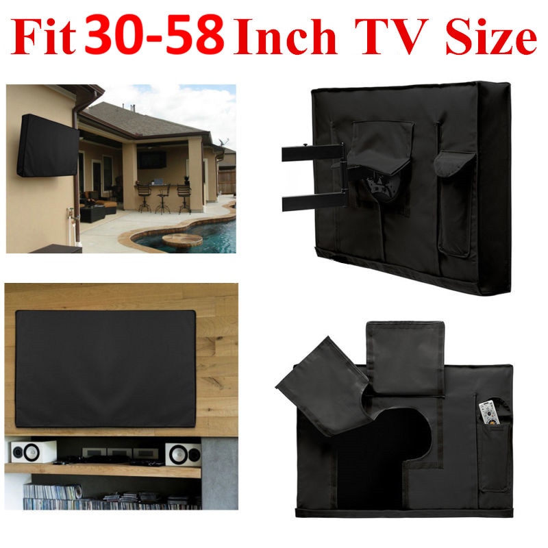 Udendørs vandtæt tv-dækning lcd tv støvtæt mikrofiberklud beskytter led-skærm vejrbestandigt universelt tv-omslag