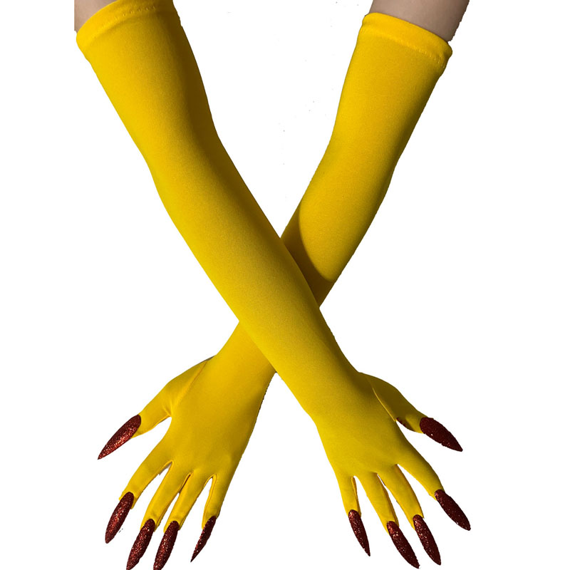 Cool Halloween Handschoenen Lange Ghost Klauw Jurk Up Handschoenen Mode Zwarte Lange Nagels Cosplay Halloween Grappig Handschoenen