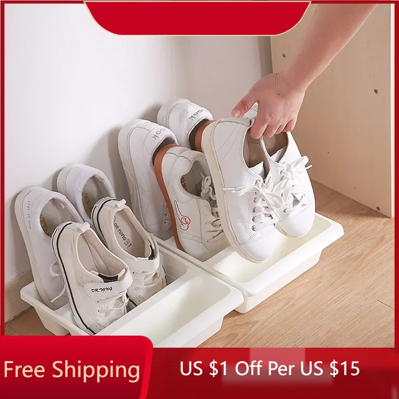 Simple Modern Nordic Style Vertical Economy Slippers Rack Space Organizer Plastic Shoe Cabinet Home Hotel Shoes Holder Storage