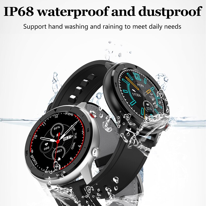 LIGE IP68 étanche montre intelligente hommes fréquence cardiaque surveillance de la pression artérielle plein écran tactile contrôle de la musique Sport Smartwatch