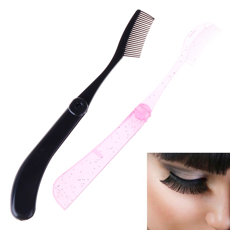 Folding Plastic Eyebrow Comb Extension Brush Beauty Makeup Cosmetic Tools Accessories Separator Eyelashes Eyebrow