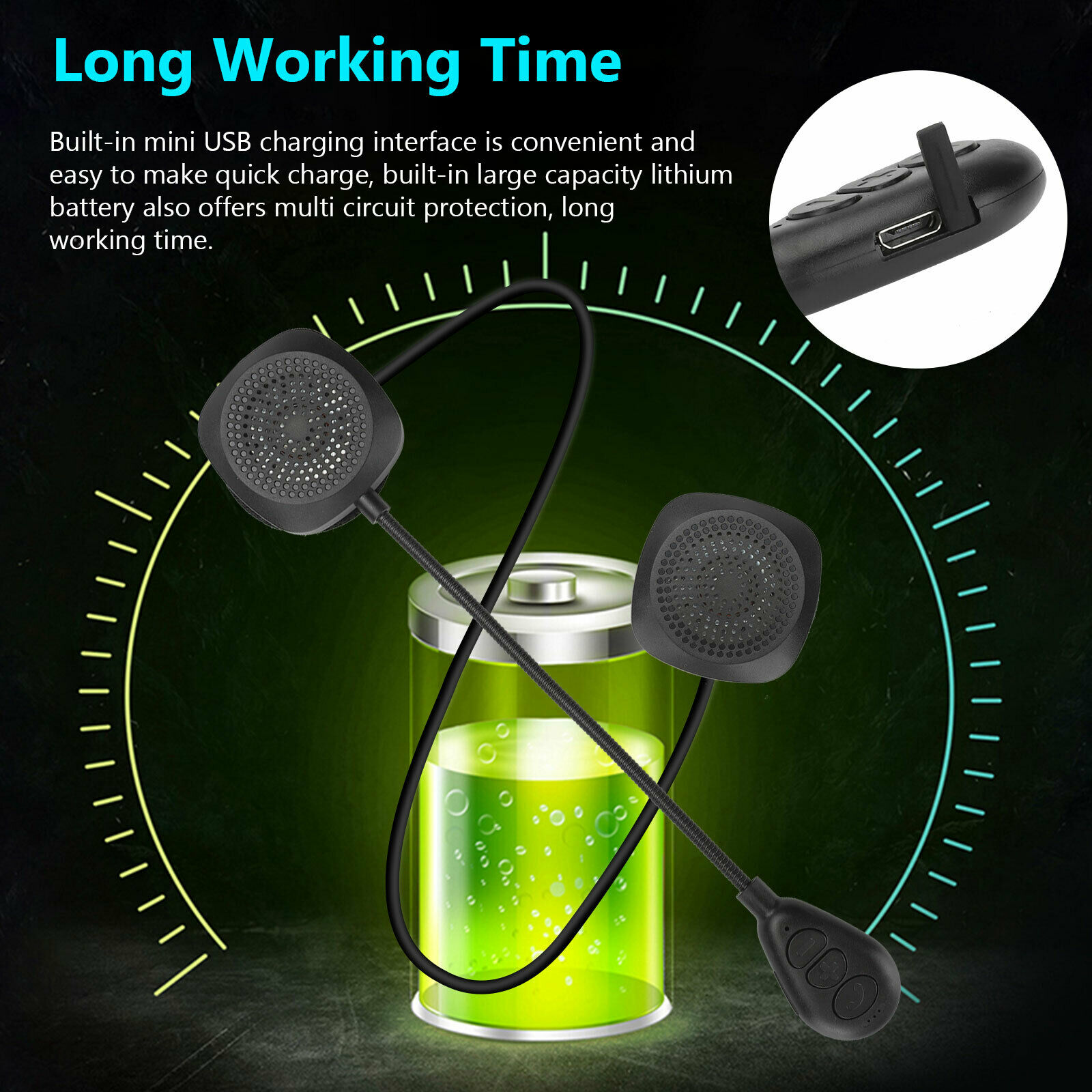 Motorsykkel hjelm headset trådløs bluetooth 5.0 hodetelefon høyttaler moto handsfree stereo øretelefon hjelm hodetelefoner  mp3 høyttaler
