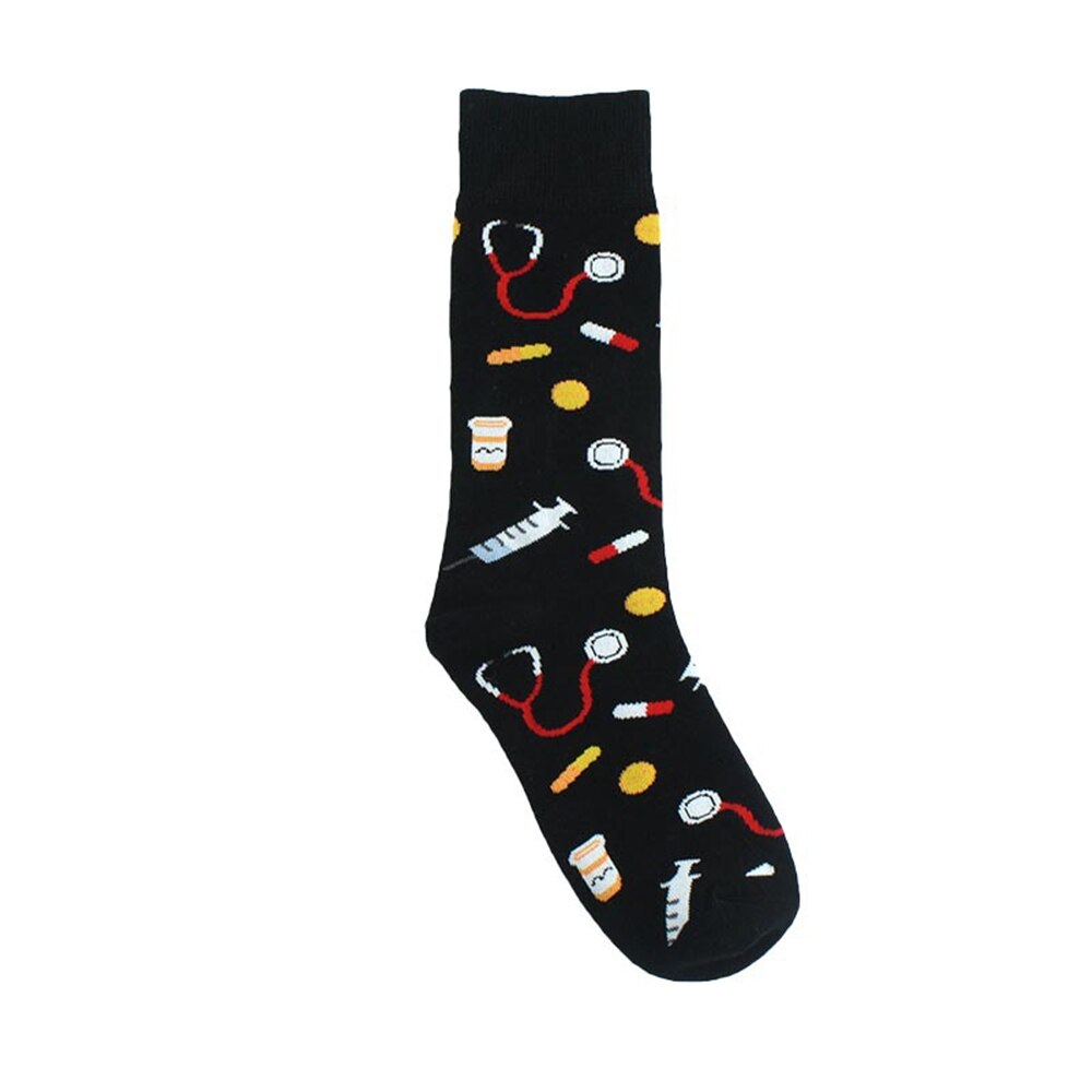 Drôle volcanique Chili Pizza Hamburger frites à motifs hommes heureux coton chaussettes affaires hip hop sport harajuku équipage