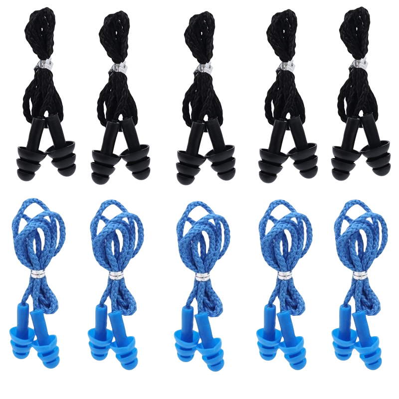 Tapones para los oídos antiruido suaves, tapones para los oídos con cable de silicona impermeables para natación, tapones para los oídos reutilizables antipérdida con protección auditiva de cuerda: S / Rojo anaranjado