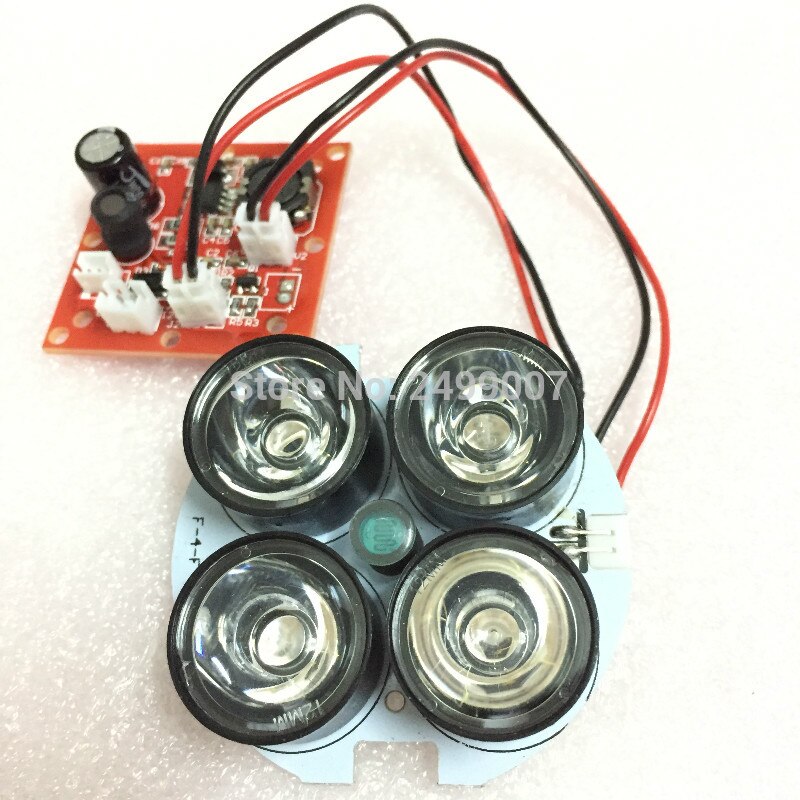 Lihmsek 2pcs IR Light Board 4pcs IR Array LEDs Visible 850nm Night Vision Infrared lamp LED board for Illuminator CCTV Camera