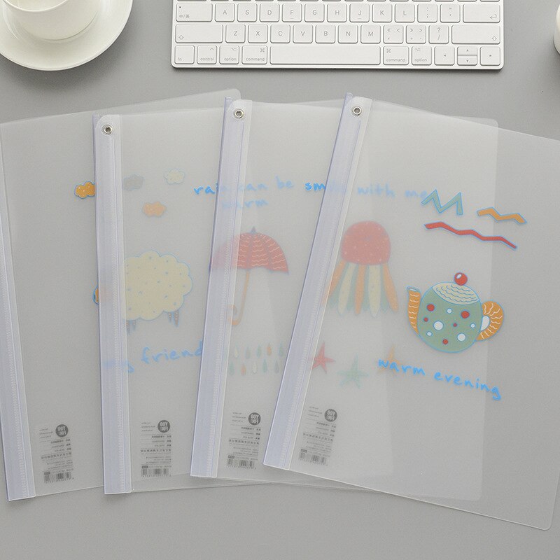 Contracted more transparent cartoon rotating clamps to A4 folder office folder students test paper clip