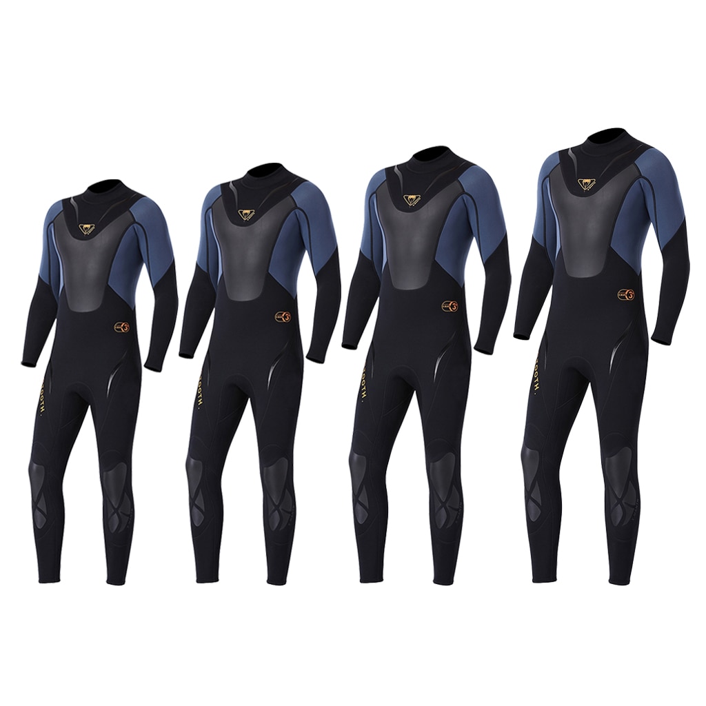 3mm Men Diving Wetsuit Full Body Surfing Suit Long Sleeve Back Zipper Rash Guard for Swimming Snorkeling Kayak Canoeing