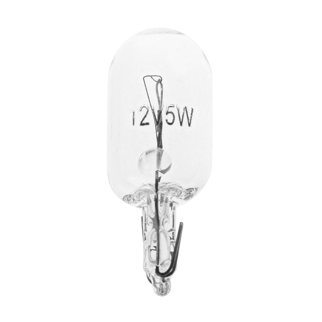 10Pcs T5 W5W White Color 1.2W 194 501 Halogen Bulb Side Wedges Car Light Source Instrument Lamp: 12v 5w 10pcs