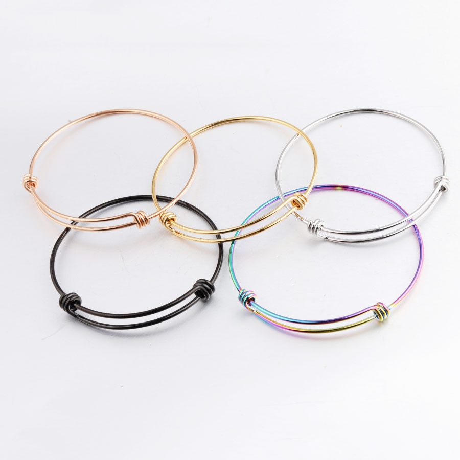 100% Stainless Steel Expandable Bangles &amp; Bracelets For Women Adjustable Cuff Bangle 10pcs/lot