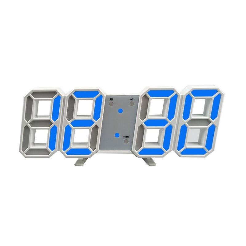 Acrylique rouge LED horloge numérique brillant nuit affichant la température automatiquement gradation horloge de luminosité: Bleu