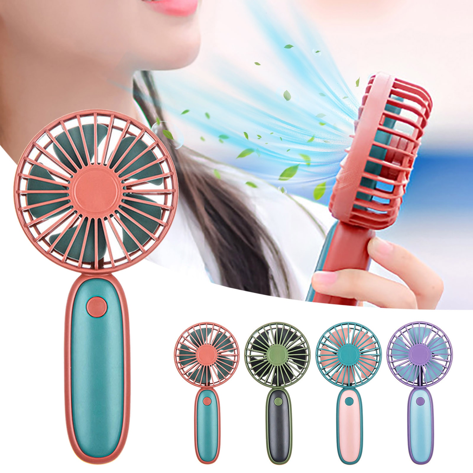 Fan Handheld Mini Usb Charging Fan Portable Desktop Computer Office Outdoor Mini Mute Handheld Fans With Power