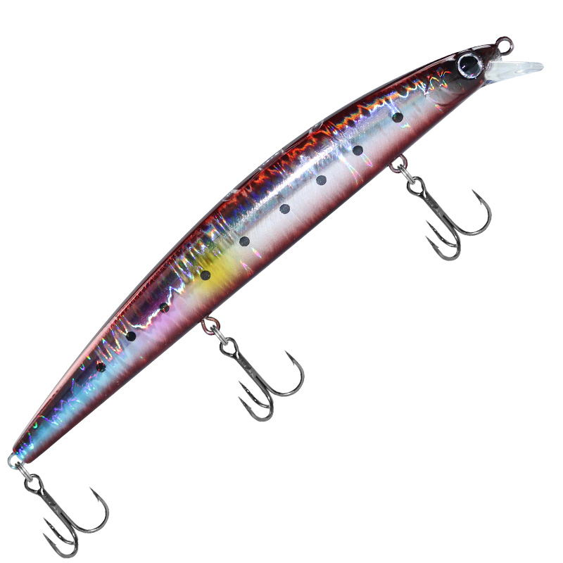 Señuelo de pesca Minnow 120mm 14,5g 140mm 21g agua salada lubina negra Lucio cebos duros de fundición larga: 120 mm / Borgoña