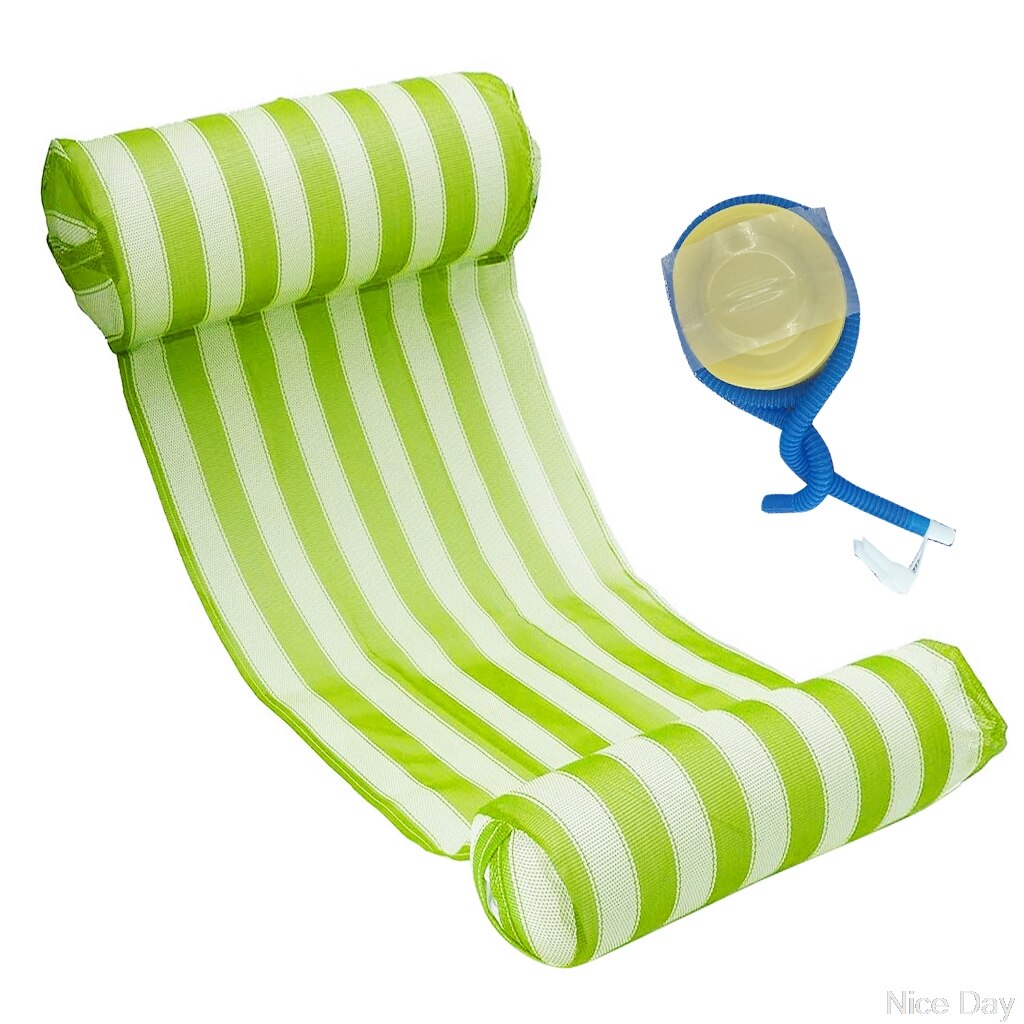 Hamaca Flotador para tumbona de piscina, balsas inflables para piscina, silla flotante de aire: Green1