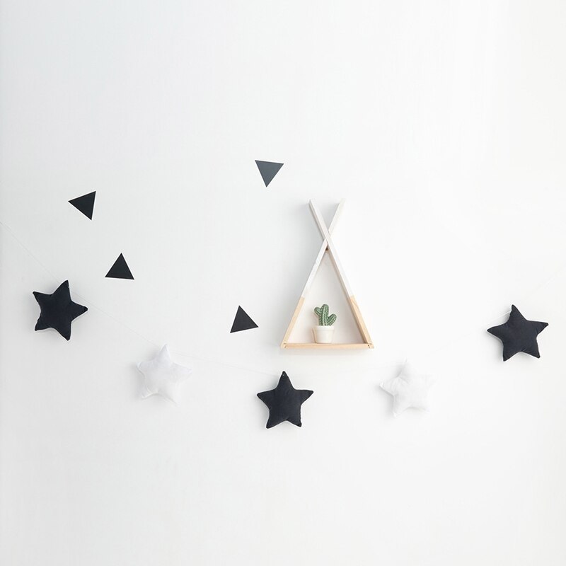 Guirnaldas de estrellas de estilo nórdico INS, habitación de adornos navideños para niños y niñas, carpa para bebé, decoraciones, atrapasueños, accesorios de fotografía,: H