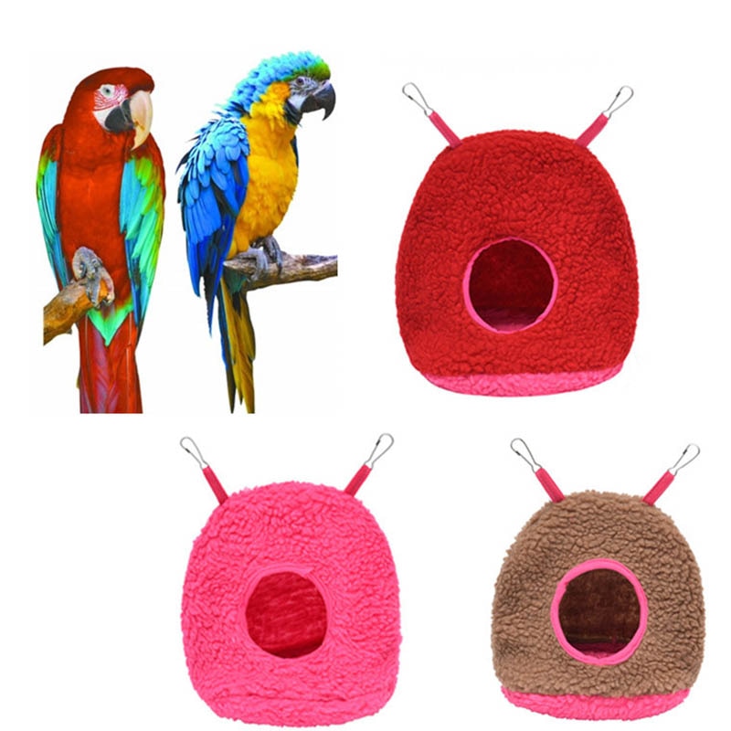 Winter Huisdier Vogel Bed Pluche Papegaai Hangmat Ronde Vorm Opknoping Vogelnest Zachte Warm Huis Voor Valkparkiet Parkieten Huisdier Vogel accessorie