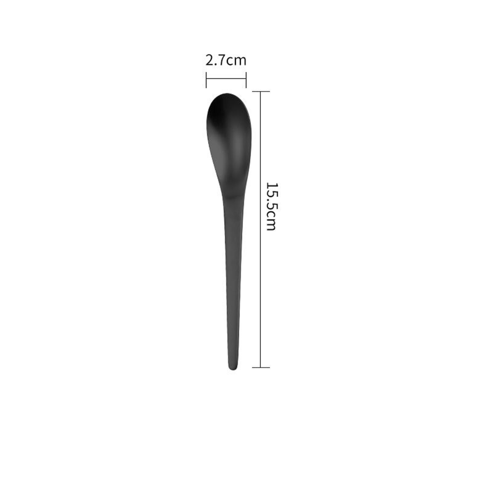 1PC Colorful Mirror Stainless Steel Flatware Knife Fork Spoon Teaspoon Cutlery Tableware For Home Kichen Party Dishwasher: Black-Tea Spoon