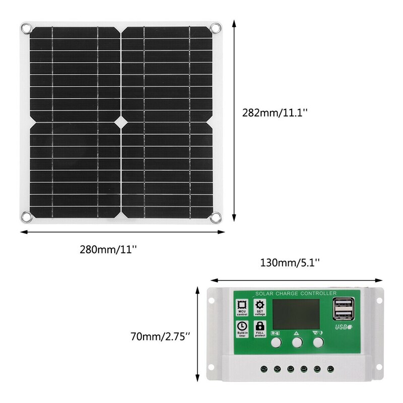 200W Solar Panel Kit 60A 12V Battery Charger with Controller Caravan Boat