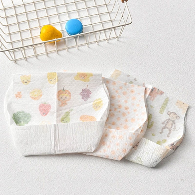 10PCS/Lot Baby Waterproof Non-Woven Fabric Disposable Bibs Portable Baby Toddler Bibs Feeding Saliva Apron Paper Bibs