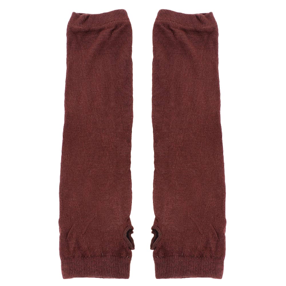 Mitaines tricotées sans doigts, 1 paire, mitaines longues, automne hiver, gants plus chauds, extensibles, unisexe, Crochet, demi-doigt: Coffee