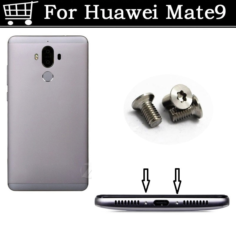 2PCS silver / Gold / Black For Huawei Mate 9 Buttom Dock Screws Housing Screw nail tack For Huawei Mate9 Mate 9 Mobile Phones