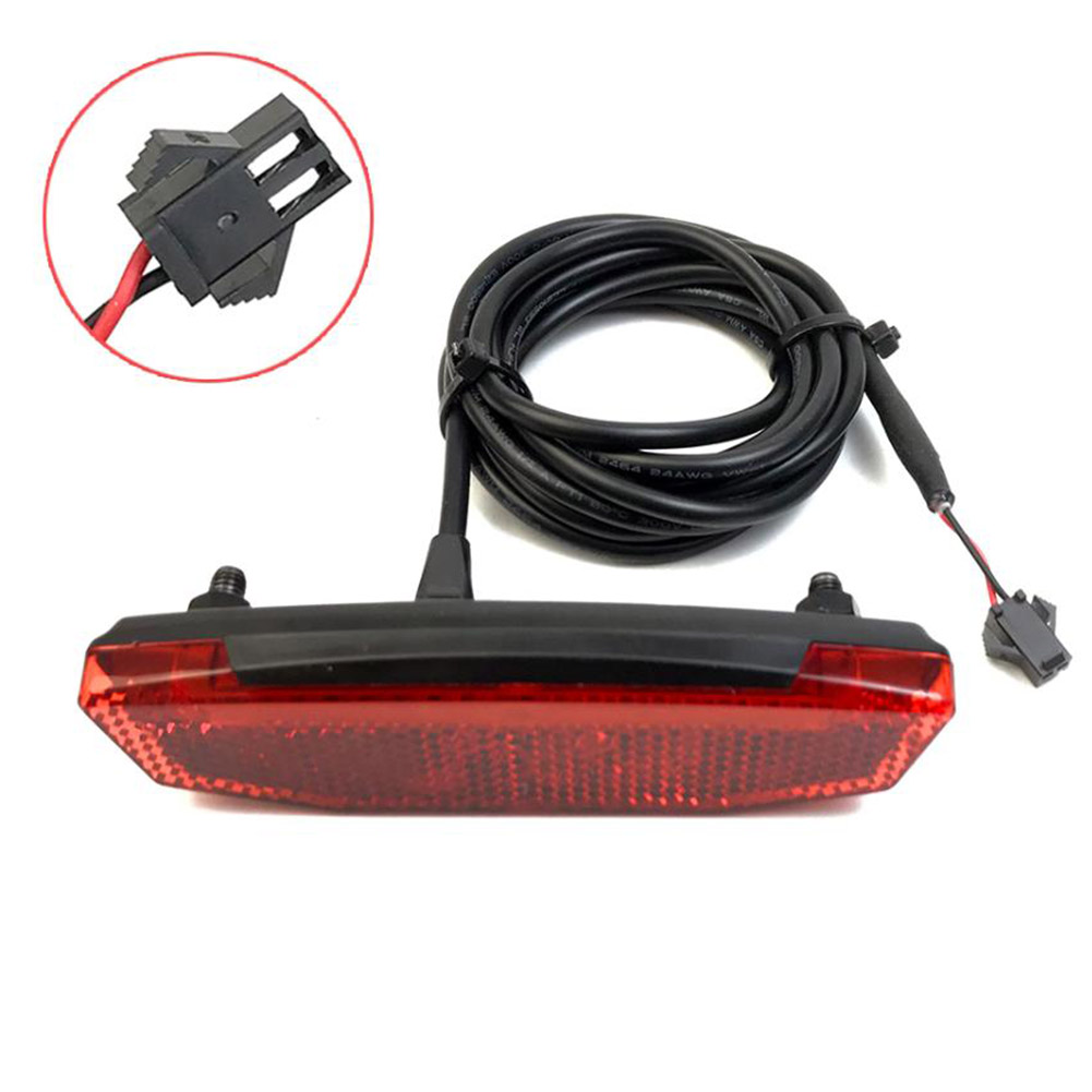 Luz trasera de bicicleta eléctrica de 36V/48V/luz trasera LED de advertencia de seguridad lámpara trasera SM conector impermeable para patinete eléctrico luz de longitud de Cable de 120cm: Gris claro