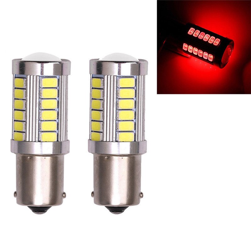 2 Stuks Led Cob Bright Laag Verbruik Canbus Lange Levensduur Auto Lamp 1156 Backup Reverse Licht 33-SMD 5630 5730 12V BA15S P21W #266421