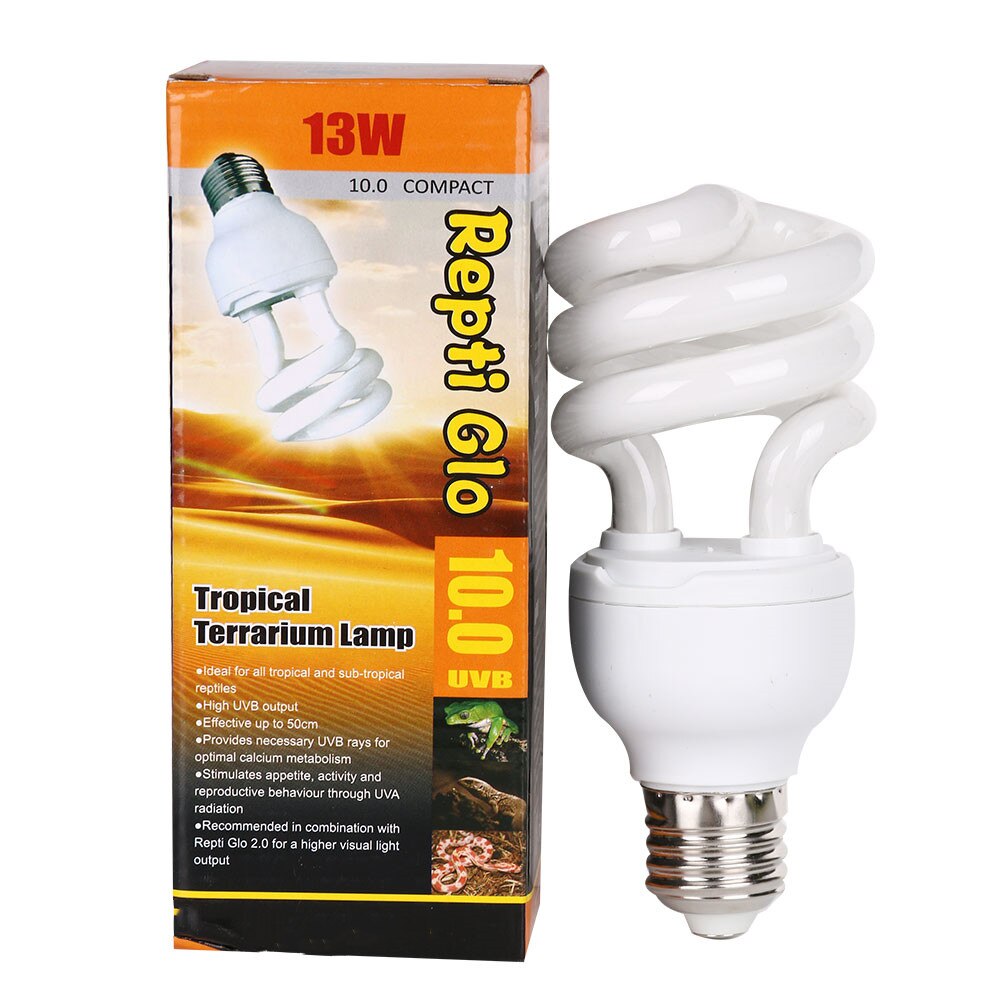 Bombilla UV para reptiles, lámpara de brillo para terrario, Tortuga, ES-E27, ahorro de energía, 13W, 5,0, 10,0, UVB: UV B10
