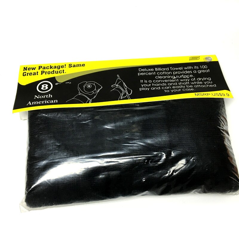 1pc black 8 Deluxe Billiard Towel Cleaning Cloth Snooker Cue Polisher Pool Cue Rod wiping Cloth: Default Title